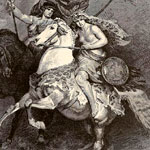 Penthésilée, reine des Amazones, qui chevaucha au secours de Troie et tomba sous les coups d’Achille…