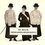 Les trois lauréates d'une « Course de Dames » en 1908 en Angleterre.