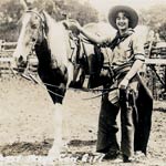 Cow-girl et son cheval à Bigspring au Texas en 1936.
