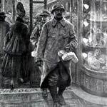 Heureux l’homme des tranchées qui a pu obtenir une permission pour passer Noël en famille !