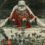 Le général Hiver, en habit de cosaque, écrasant l’armée allemande !