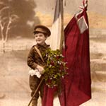 Carte de Noël anglaise patriotique de 1917.